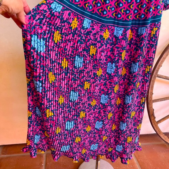 DIANE FREIS Beautiful Vtg 90’s Classic Floral Geometric Dress Fringe Tie Sz 12 - Picture 11 of 15